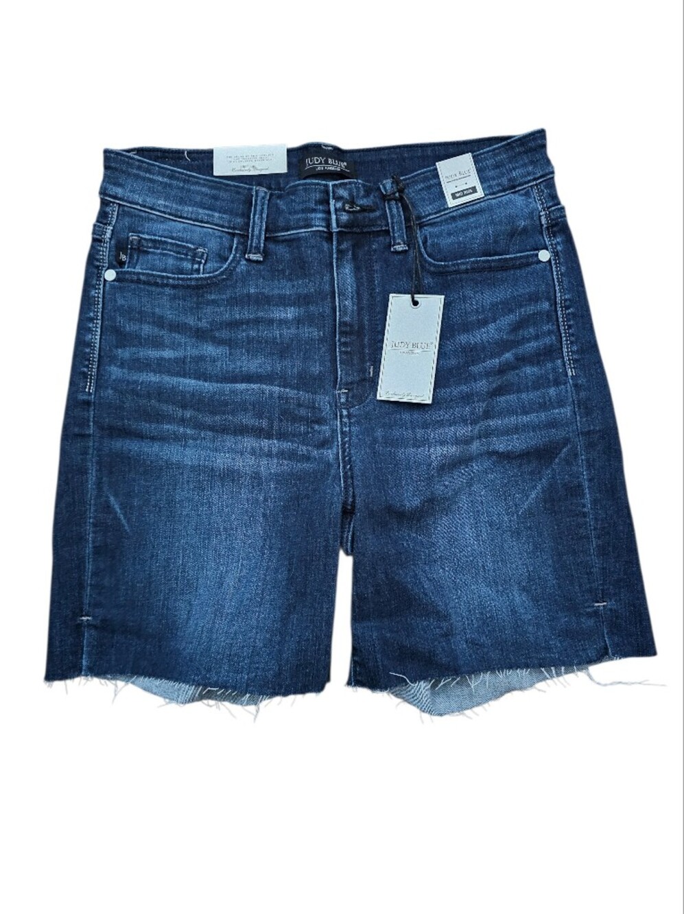 Judy Blue Daytona Mid Rise Shorts NWT Size Large Dark Wash